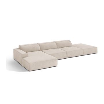 Colțar modular crem (cu colț pe partea stângă/cu șezlong) Jodie – Micadoni