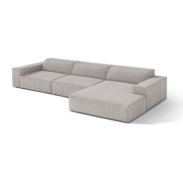 Colțar modular gri deschis (cu colț pe partea dreaptă/cu șezlong) Jodie – Micadoni