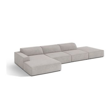 Colțar modular gri deschis (cu colț pe partea stângă/cu șezlong) Jodie – Micadoni