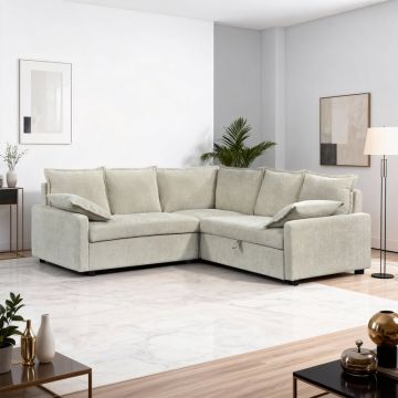 Coltar extensibil, Lounivo, Bej, 215x215x84 cm