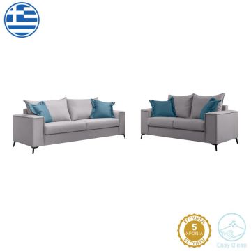 Set 2 canapele cu 2 locuri Verona x2, Gri deschis, 225x93x100 cm - Gri