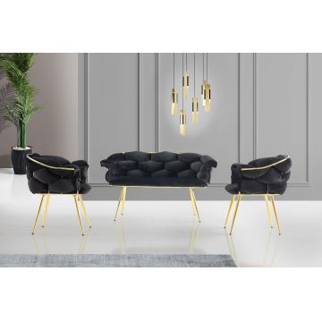 Set de canapea Balon Sofa Set,  135 x 79 x 65 cm - Negru