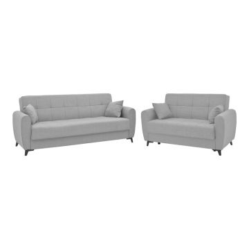 Set de living 2 piese Lincoln, Gri deschis, 85x225 cm - Gri