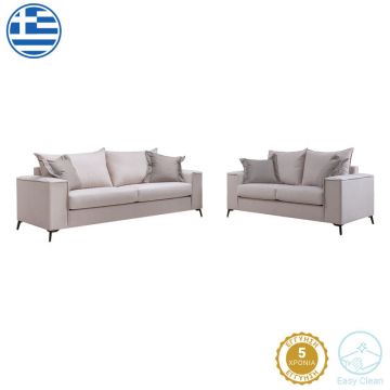 Set de living Verona 2 buc 2-3 locuri crem mak01 - perne Latte mak03, 93x225 cm - Bej