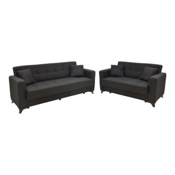 Set de sufragerie 2 piese Modesto, neagra, 85x215 cm - Negru
